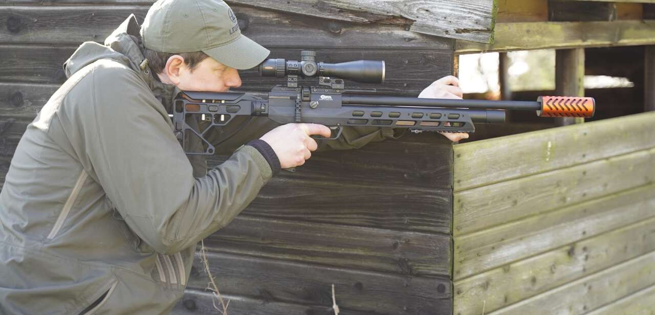 Sound moderator fitted to rifle as UK deregulation moves forward