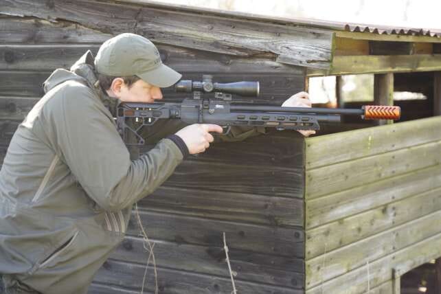 Sound moderator fitted to rifle as UK deregulation moves forward